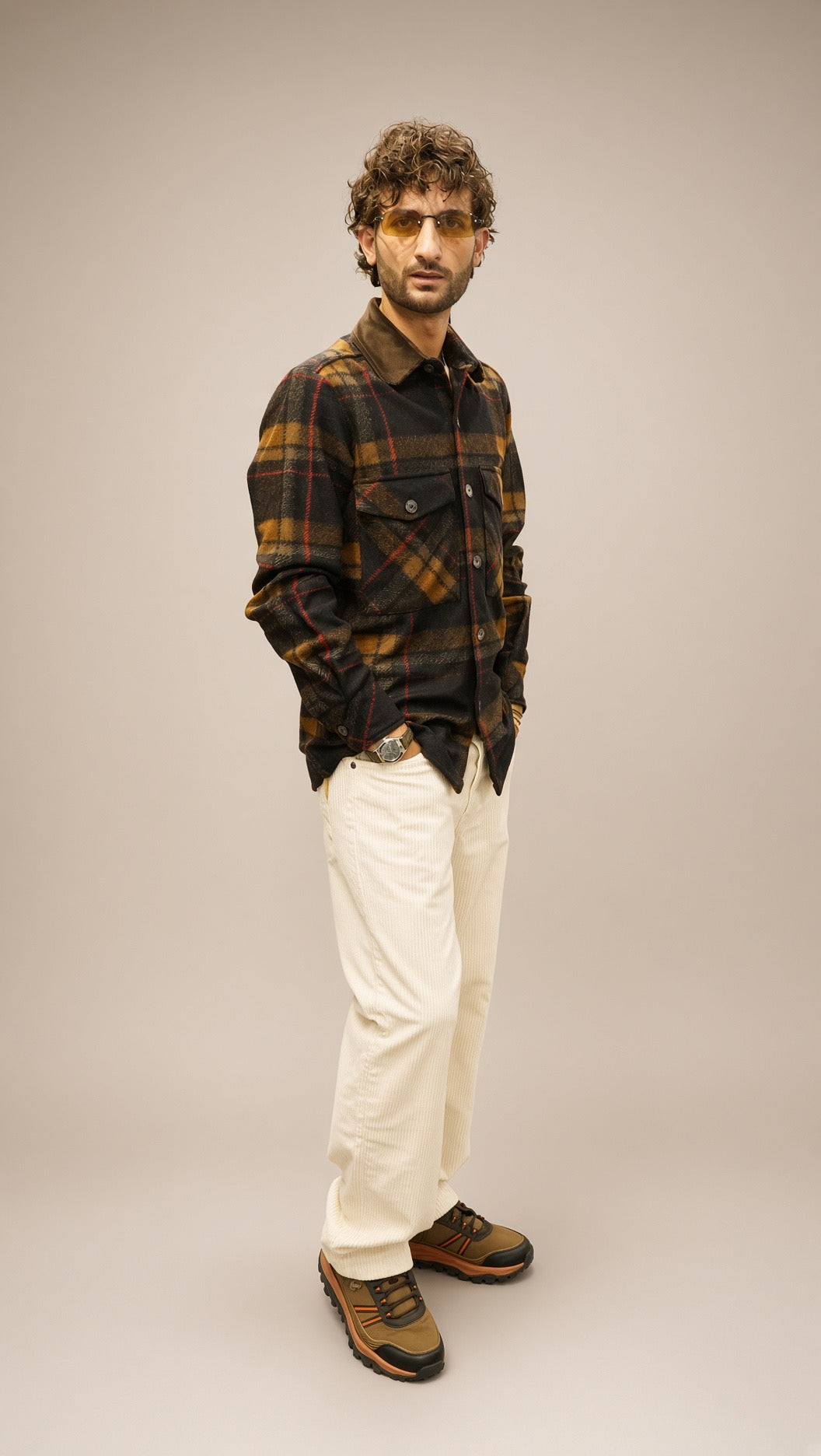 Pantaloni uomo Displaj Dick Costa Fr panna