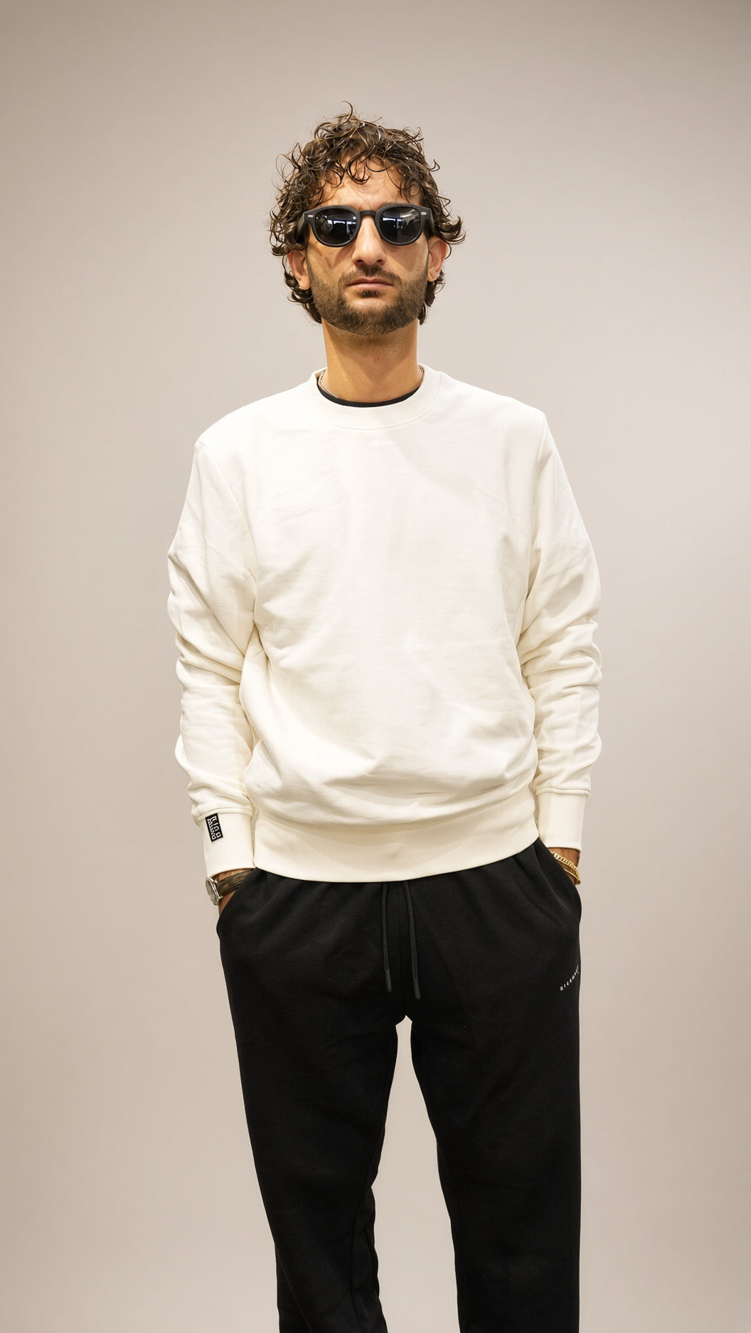 Felpa girocollo uomo Richmond bianco