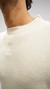 Maglia girocollo uomo Senise bianca panna