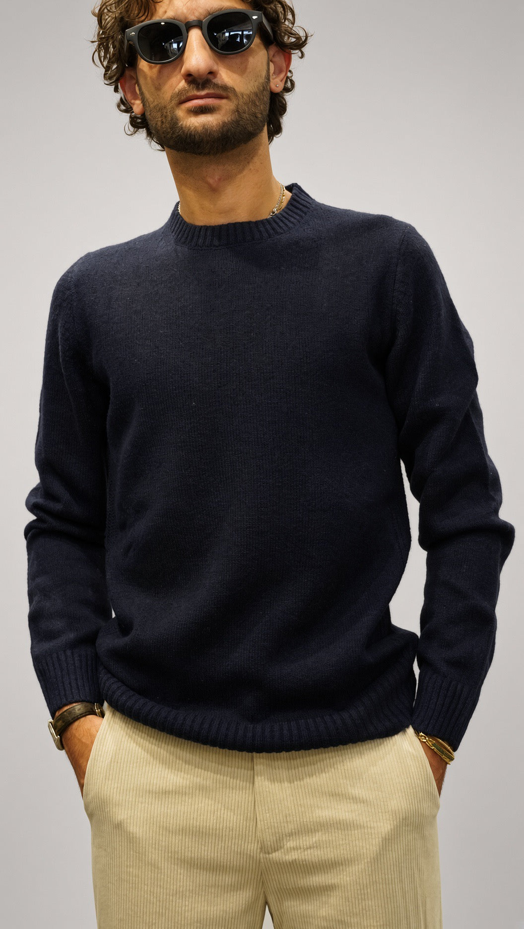 Maglia girocollo uomo Senise blu navy