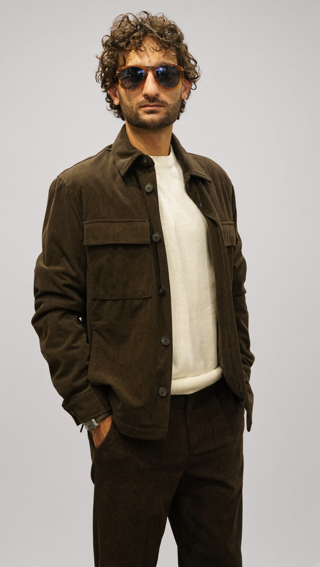 Overshirt velluto uomo Seinse moro