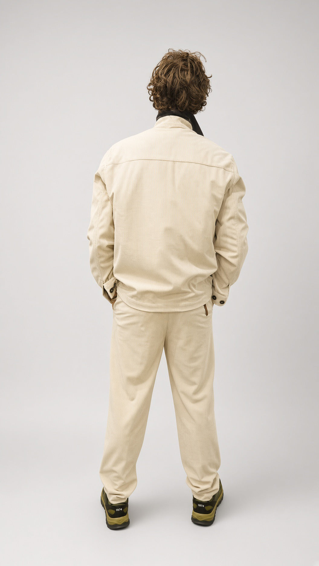 Overshirt velluto uomo Seinse panna