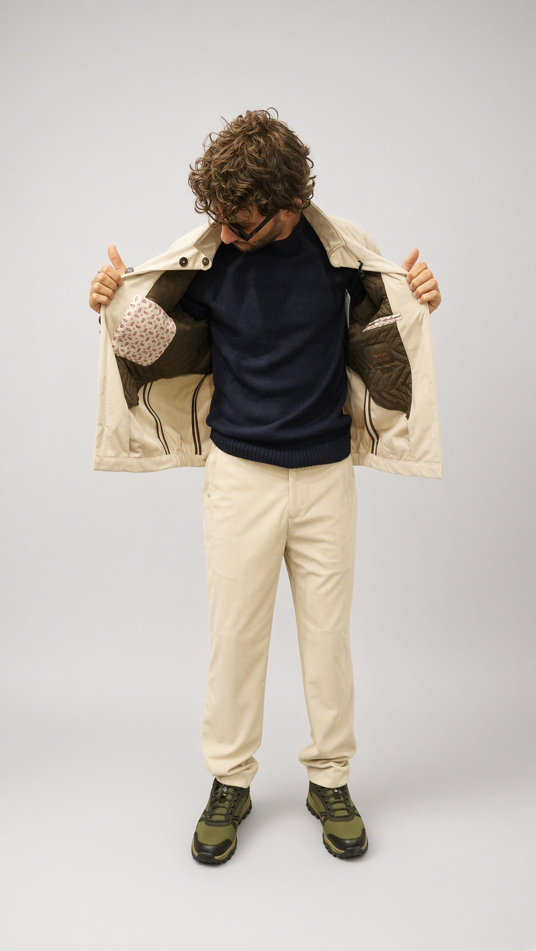 Overshirt velluto uomo Seinse panna