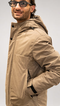 Parka con cappuccio beige da uomo Seinse