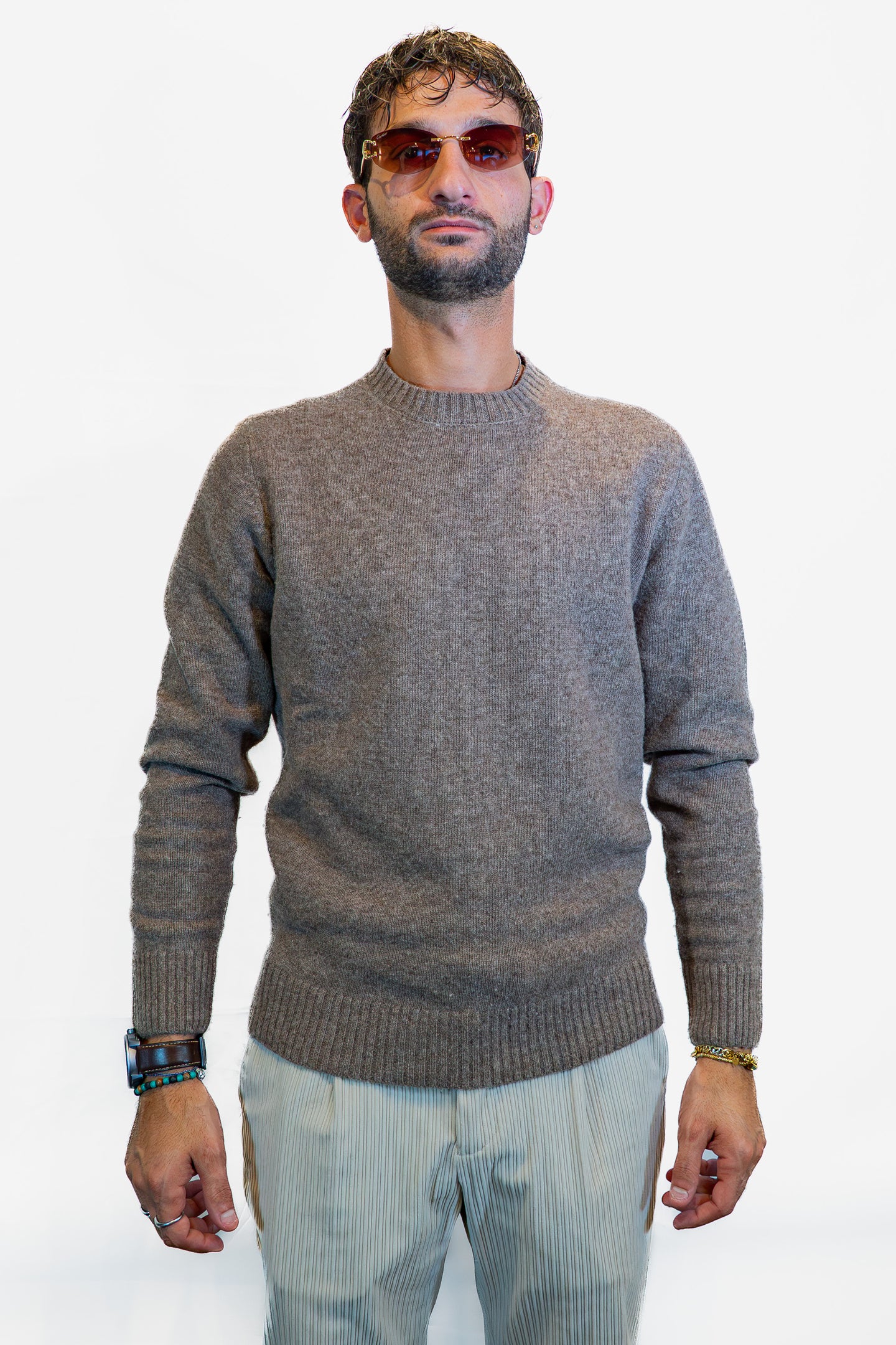 Seinse lambswool long-sleeved crew neck sweater