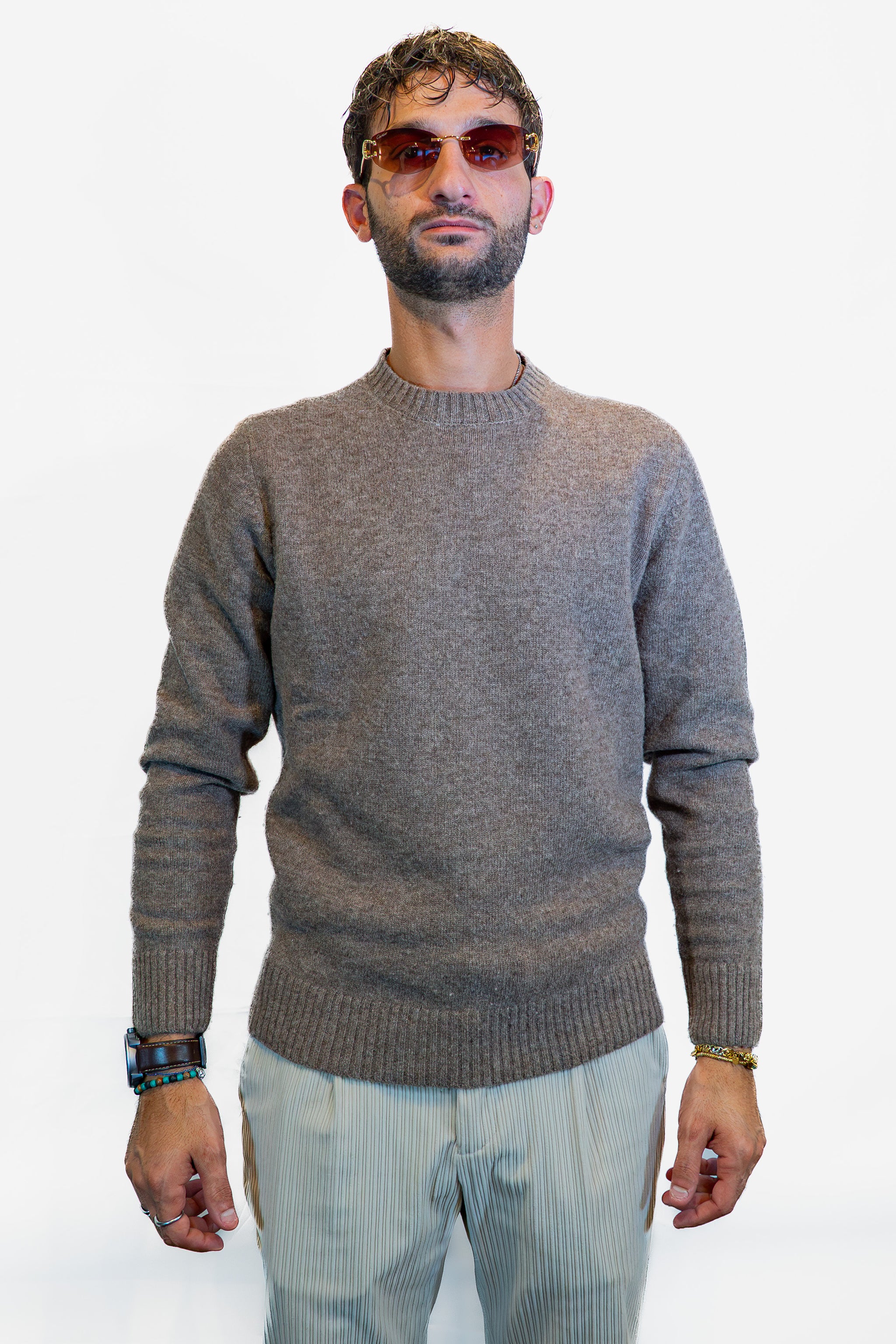 Seinse lambswool long-sleeved crew neck sweater