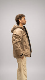 Parka con cappuccio beige da uomo Seinse