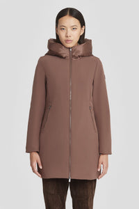 Long brown padded softshell jacket from Ciesse Piumini