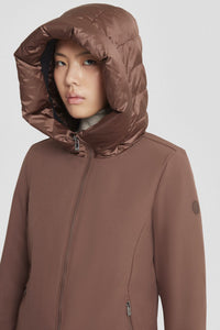 Long brown padded softshell jacket from Ciesse Piumini
