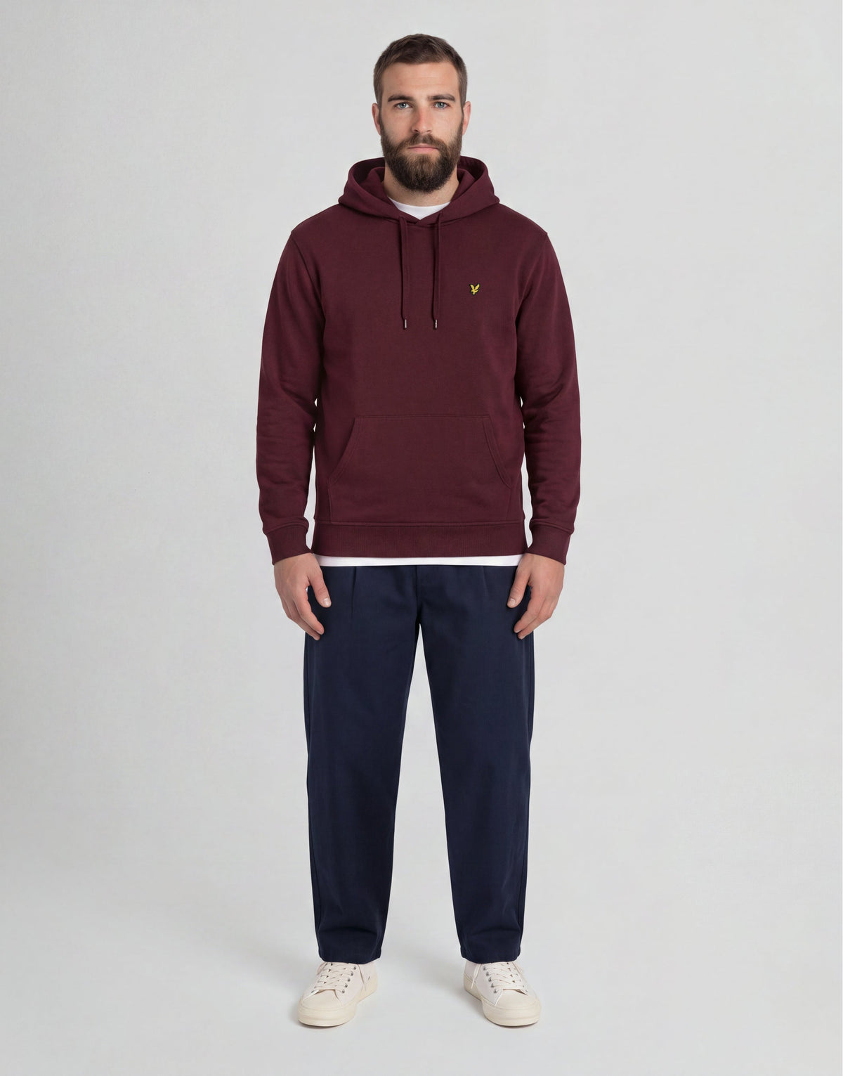 Felpa uomo cotone burgundy foto 2