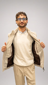 Smanicato in velluto beige da uomo Seinse