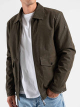 Lined faux leather jacket with collar and zip OVER/D