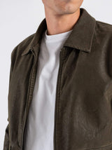 Lined faux leather jacket with collar and zip OVER/D