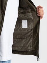 Lined faux leather jacket with collar and zip OVER/D