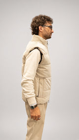 Smanicato in velluto beige da uomo Seinse