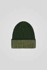 Berretto verde a coste bicolore unisex Ciesse Piumini