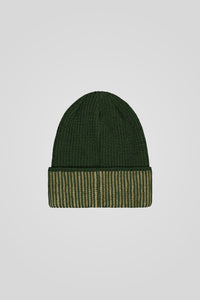 Berretto verde a coste bicolore unisex Ciesse Piumini