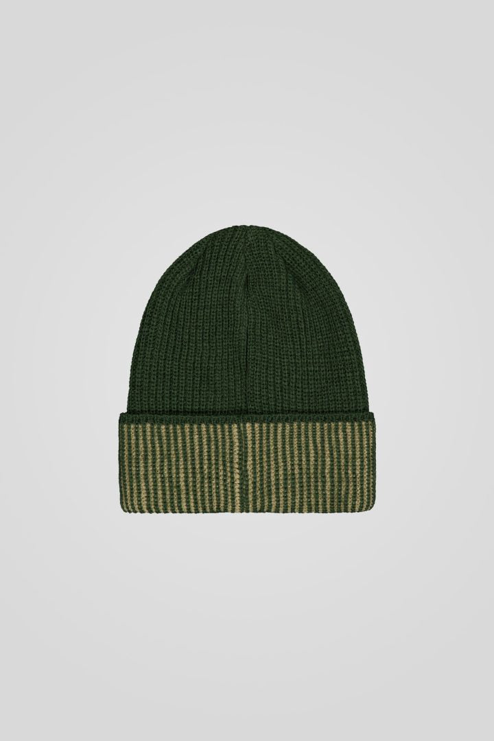 Berretto verde a coste bicolore unisex Ciesse Piumini