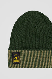Berretto verde a coste bicolore unisex Ciesse Piumini