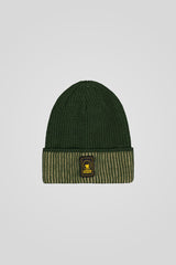 Berretto verde a coste bicolore unisex Ciesse Piumini