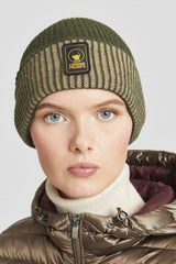 Berretto verde a coste bicolore unisex Ciesse Piumini