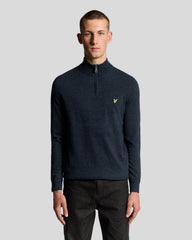 Maglione zip uomo lana Dark Navy