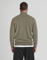 Maglione zip uomo lana Khaki Smoke foto 3