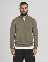 Maglione zip uomo lana Khaki Smoke