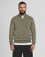 Maglione zip uomo lana Khaki Smoke