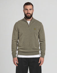 Maglione zip uomo lana Khaki Smoke