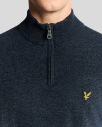 Maglione zip uomo lana Dark Navy foto 3