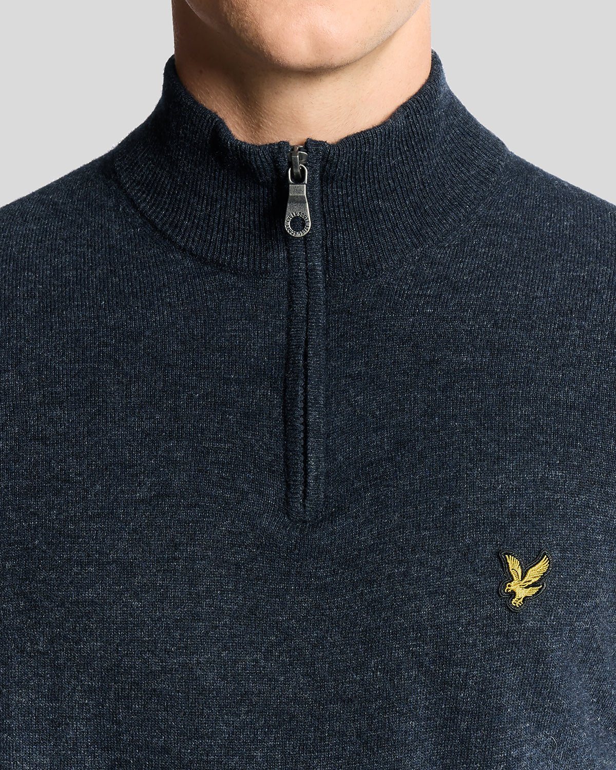 Maglione zip uomo lana Dark Navy foto 3
