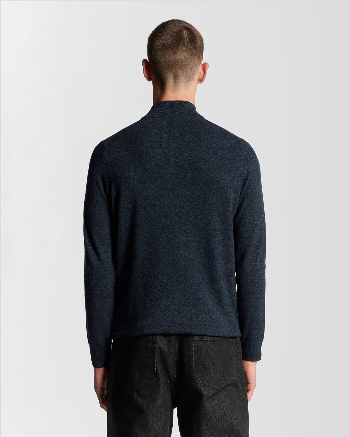 Maglione zip uomo lana Dark Navy foto 4