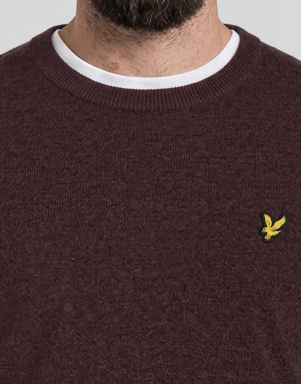 Maglione girocollo uomo lana Beetroot Marl foto 4