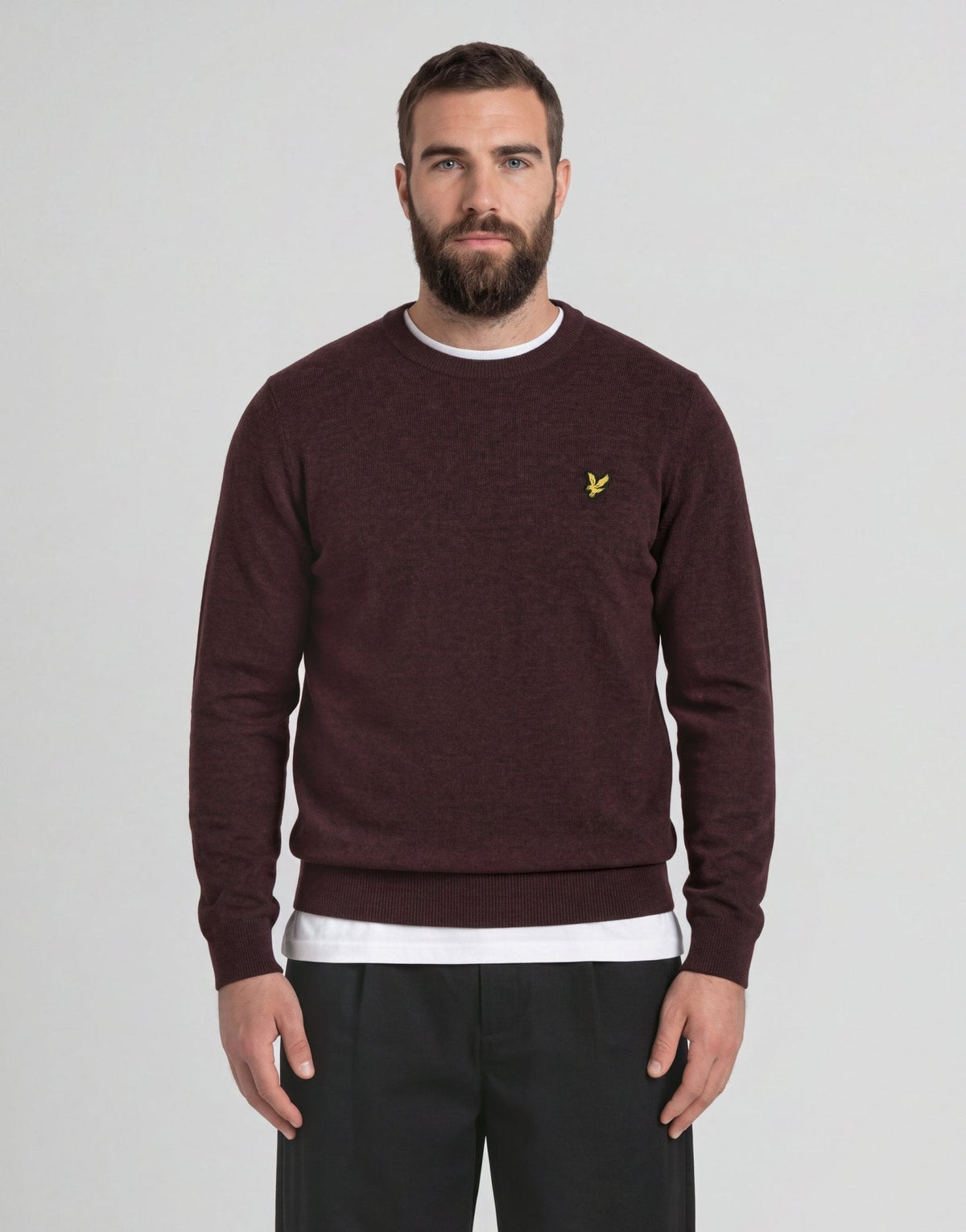Maglione girocollo uomo lana Beetroot Marl