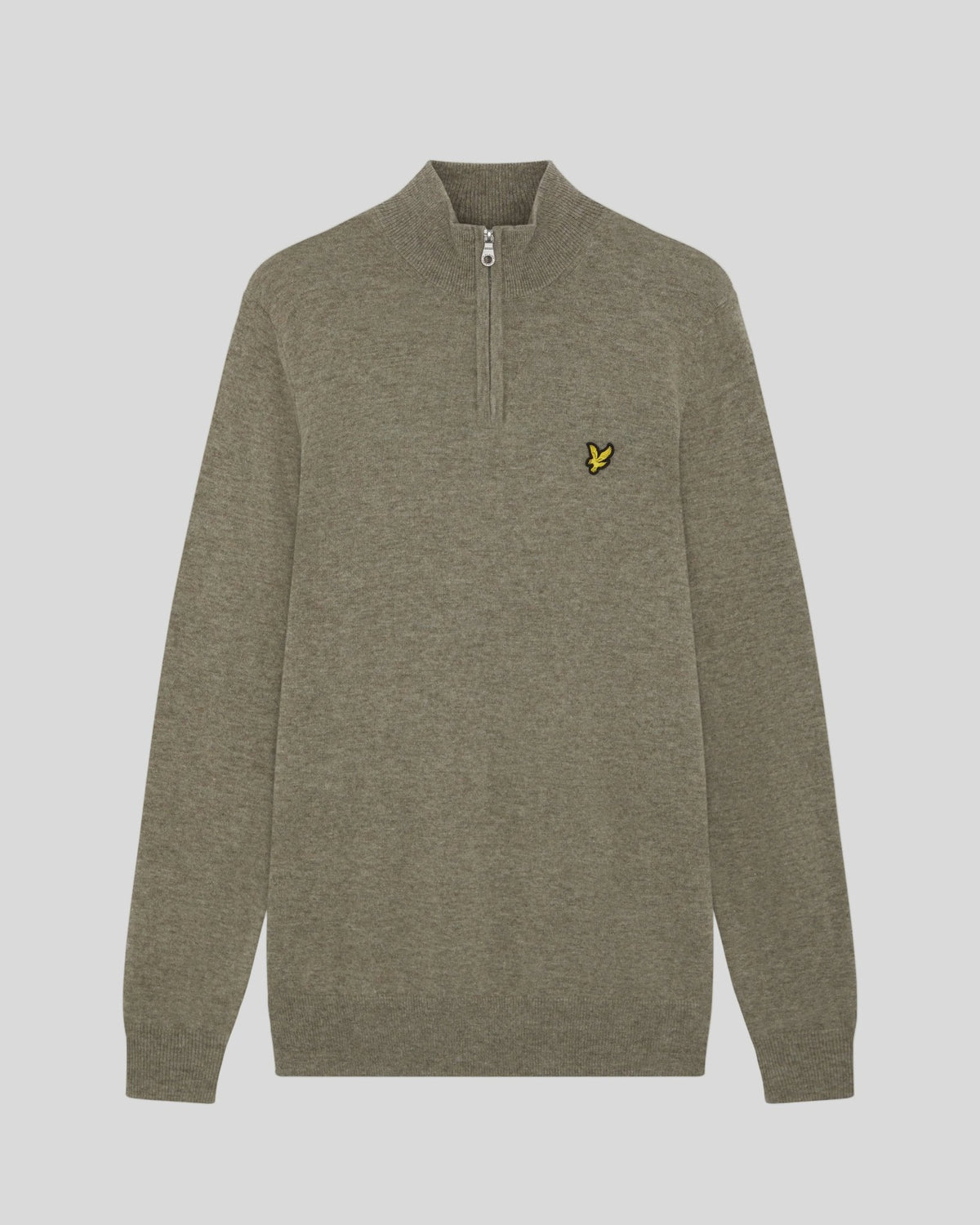 Maglione zip uomo lana Khaki Smoke foto 5