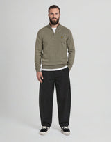 Maglione zip uomo lana Khaki Smoke foto 2
