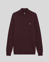 Maglione zip uomo lana Beetroot Marl