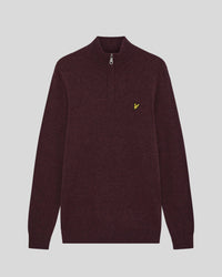 Maglione zip uomo lana Beetroot Marl