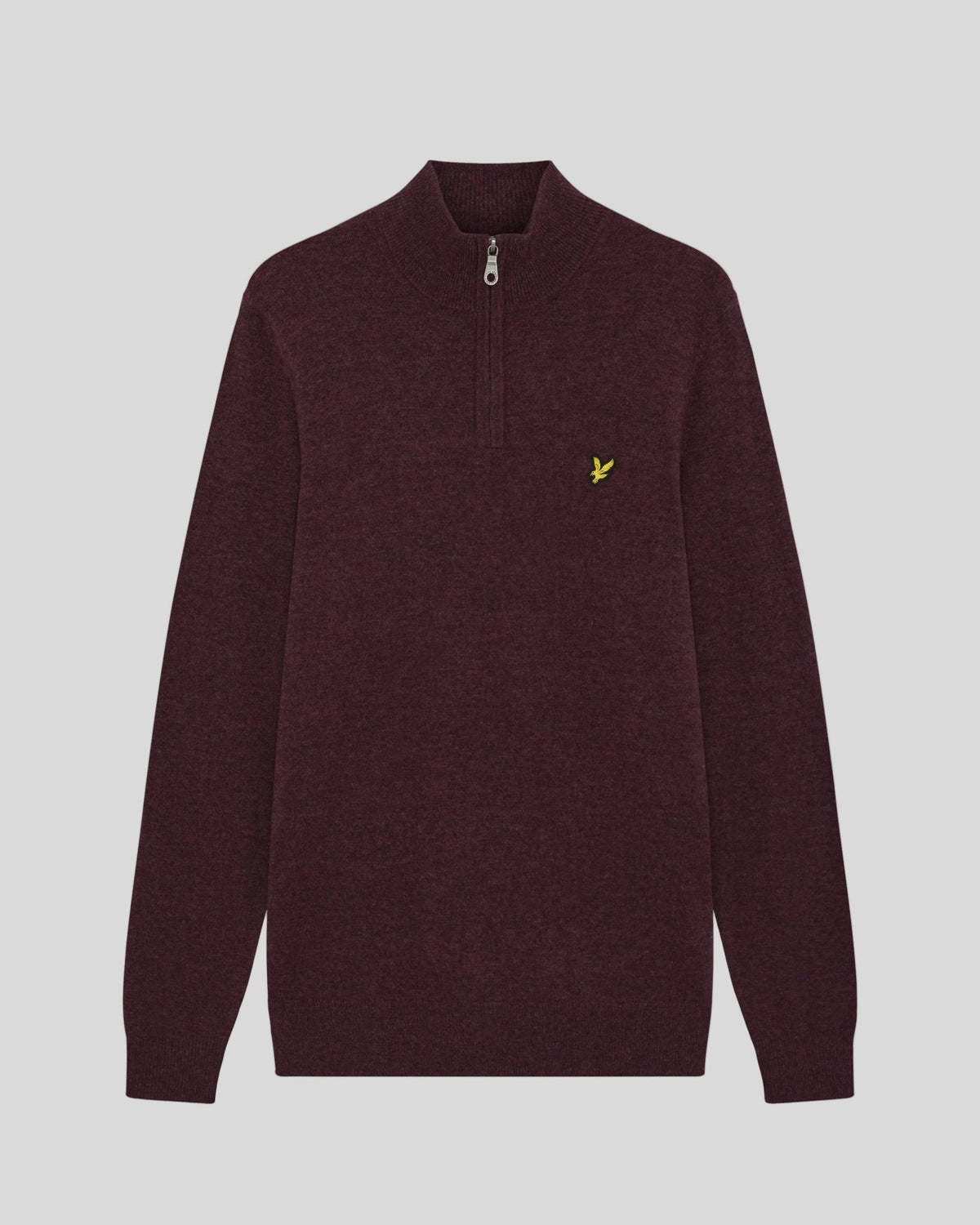 Maglione zip uomo lana Beetroot Marl