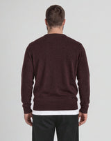 Maglione girocollo uomo lana Beetroot Marl foto 3