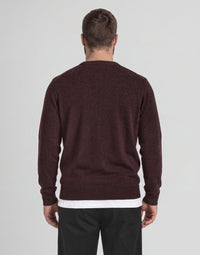 Maglione girocollo uomo lana Beetroot Marl foto 3