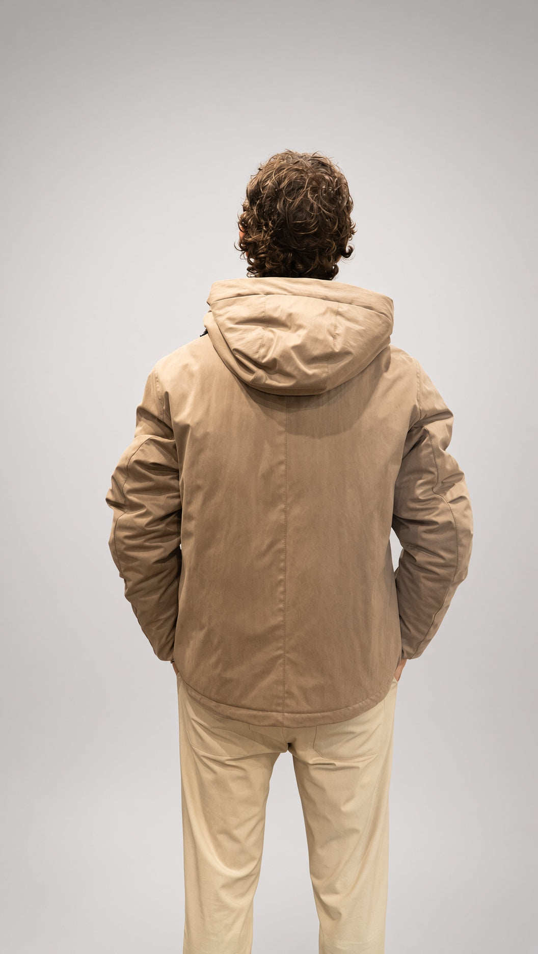 Parka con cappuccio beige da uomo Seinse